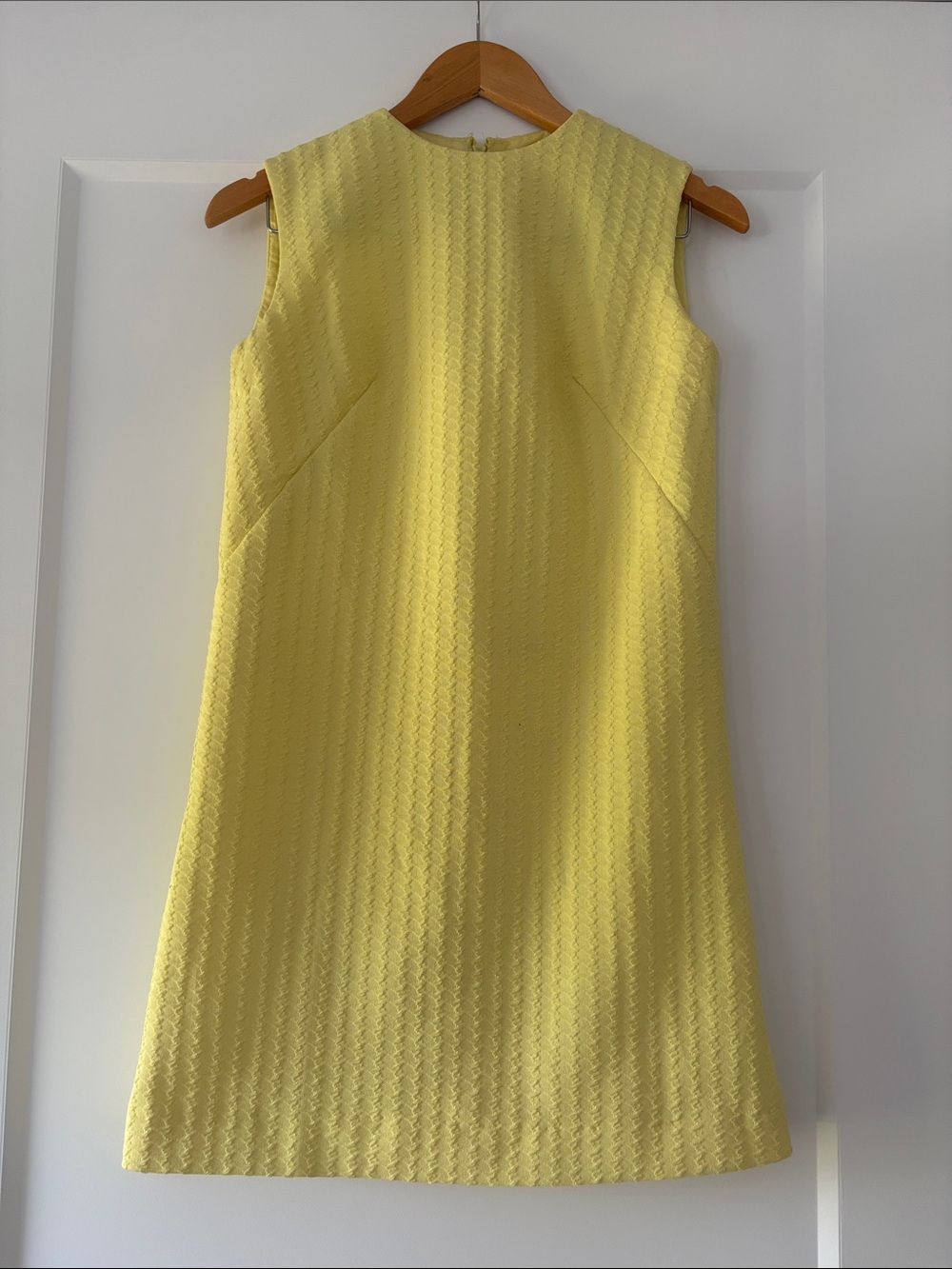 Vintage Handmade Sleeveless Yellow Shift Dress
